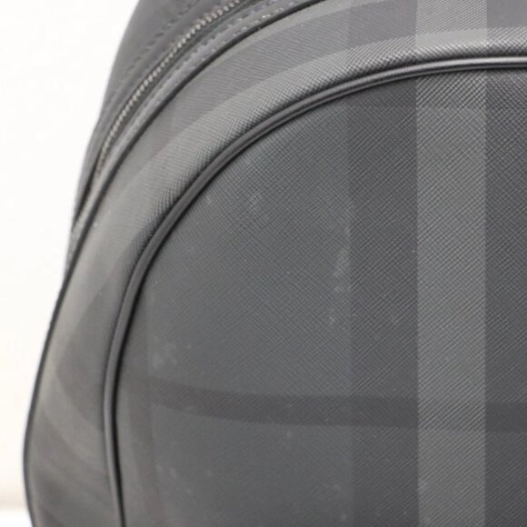 BURBERRY Rocco Charcoal Checkered E-Canvas Backpack - Picture 12 of 16